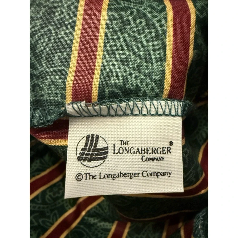 Longaberger Basket Liners Set of 4 –Holly Berry Stripe Christmas Holiday Retired